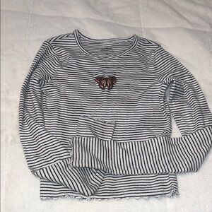 Hollister Black and White Long Sleeve Tee
